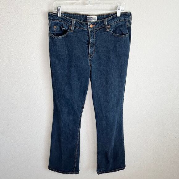 Levi's At Waist Bootcut Jeans Women's 16 High Rise Dark Wash Stretch Denim - Picture 1 of 8